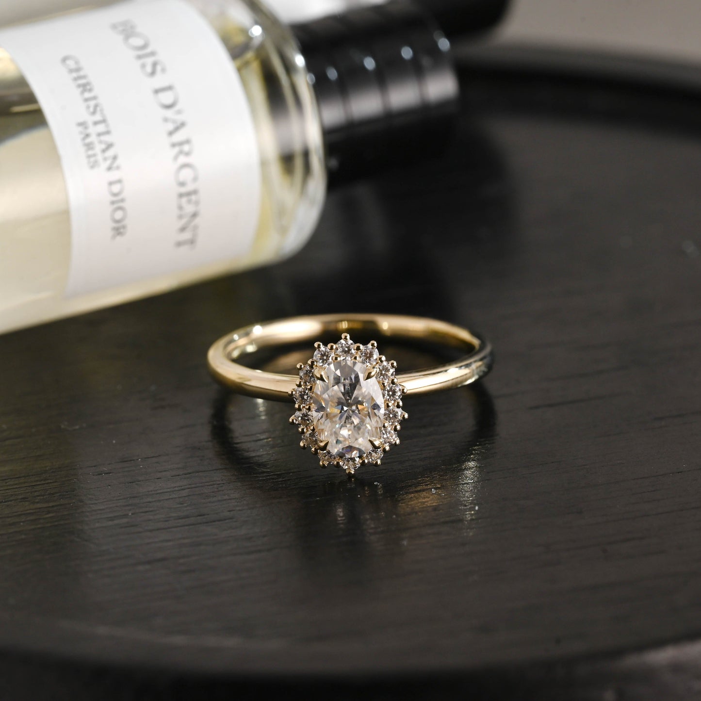 CausYou oval cut diamond engagement ring Solid Gold D/VS1 Flower Oval Cut Lab Grown Diamond Engagement Ring