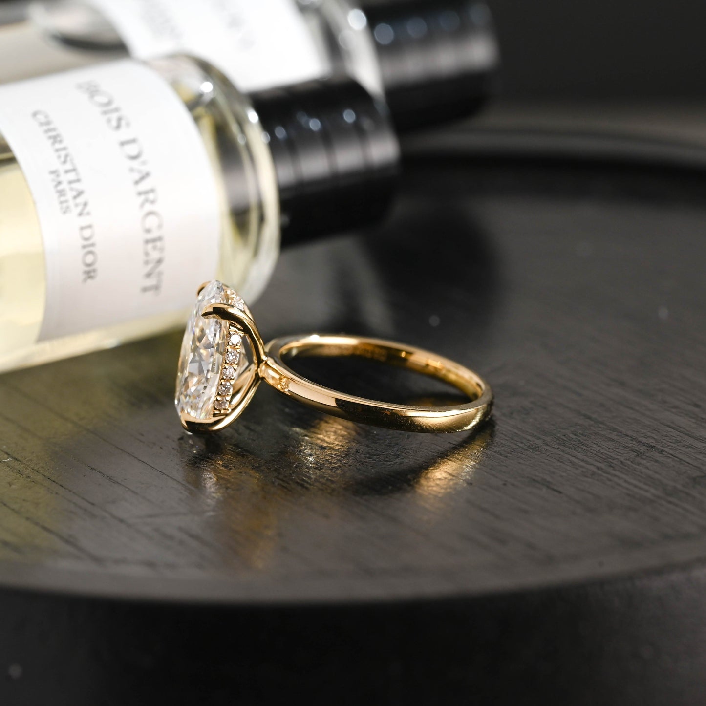 CausYou oval cut diamond engagement ring Solid Gold D/VS1 Hidden Halo Oval Cut Lab Grown Diamond Engagement Ring
