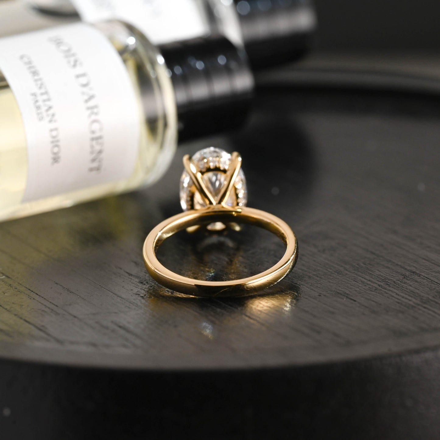 CausYou oval cut diamond engagement ring Solid Gold D/VS1 Hidden Halo Oval Cut Lab Grown Diamond Engagement Ring