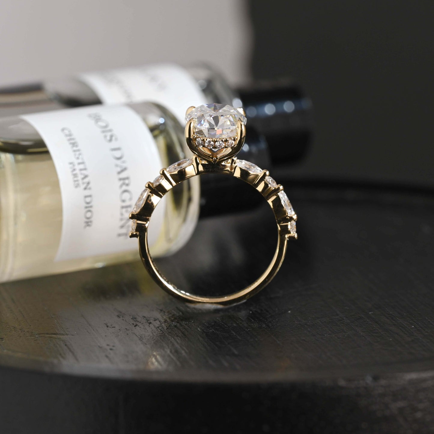 CausYou oval cut diamond engagement ring Solid Gold D/VS1 Hidden Halo Oval Lab Grown Diamond Engagement Ring