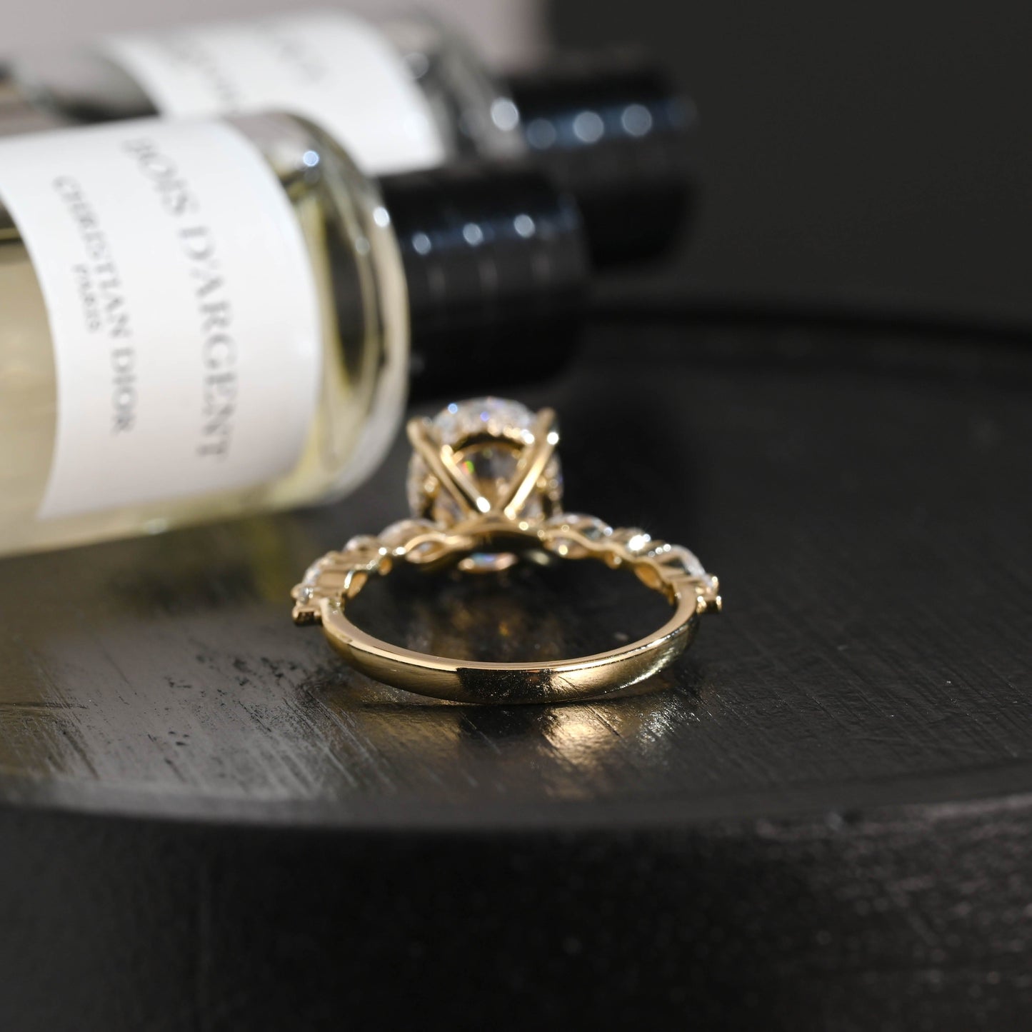CausYou oval cut diamond engagement ring Solid Gold D/VS1 Hidden Halo Oval Lab Grown Diamond Engagement Ring