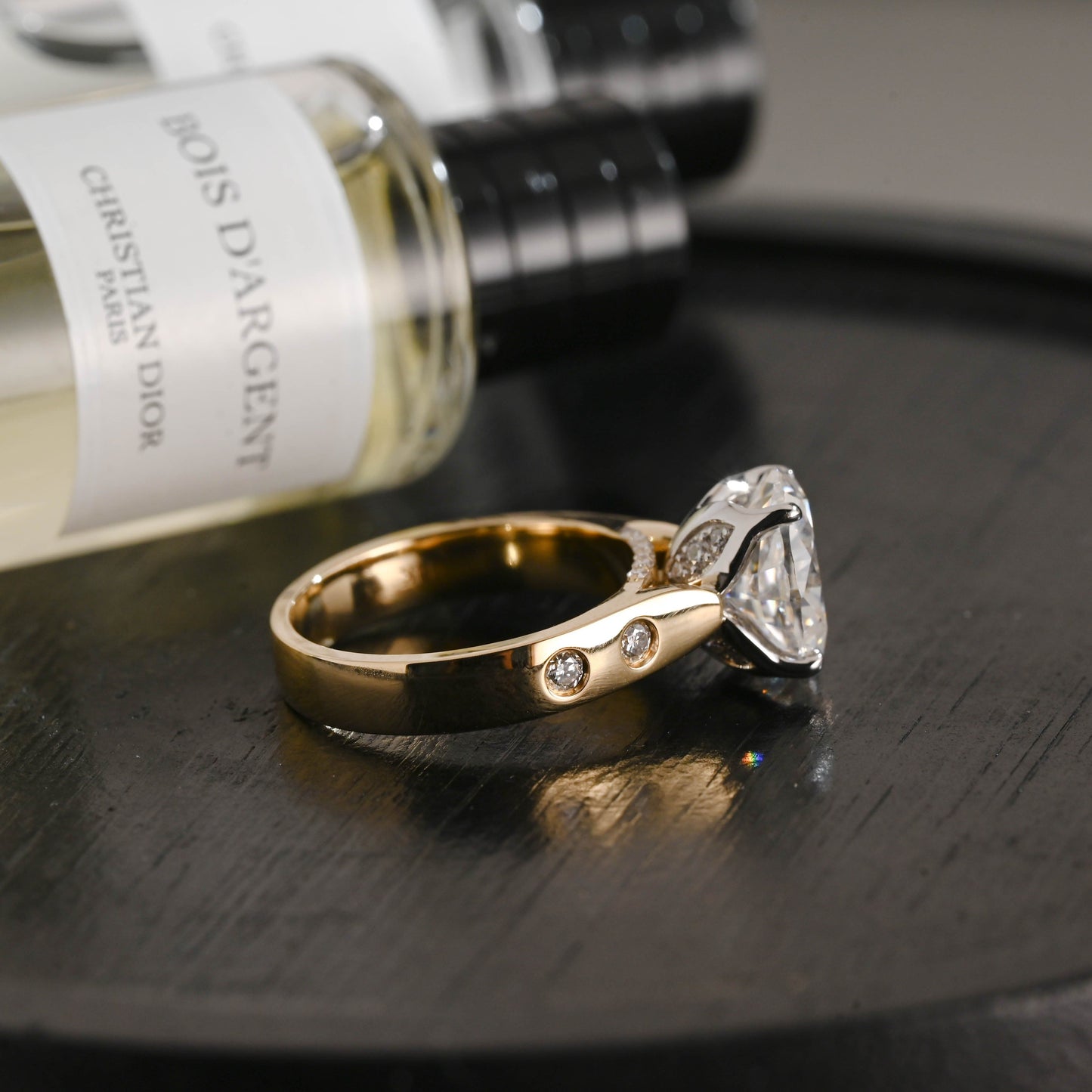 CausYou oval cut diamond engagement ring Solid Gold D/VS1 Two Tone Tulip Setting Oval Cut Lab Grown Diamond Engagement Ring