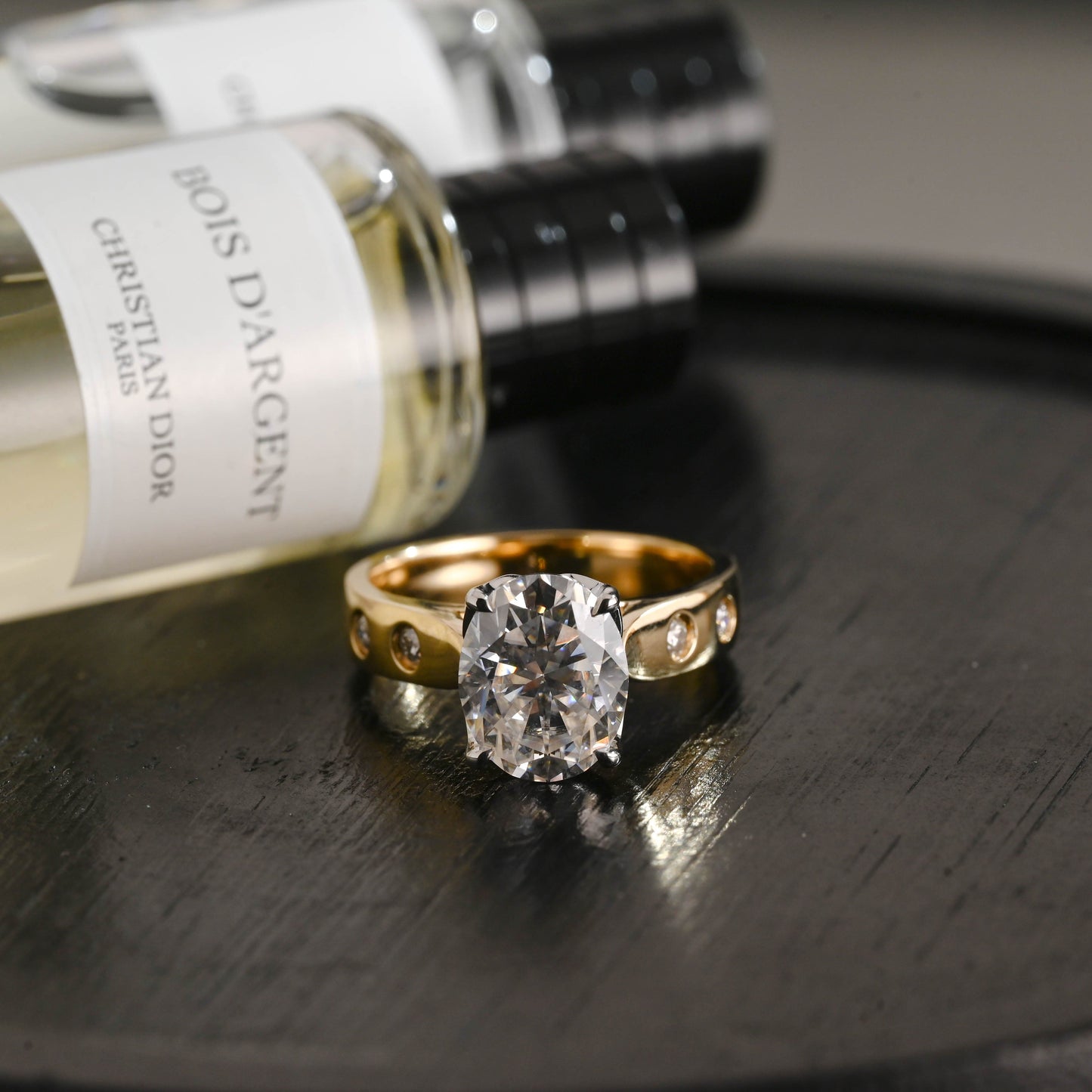 CausYou oval cut diamond engagement ring Solid Gold D/VS1 Two Tone Tulip Setting Oval Cut Lab Grown Diamond Engagement Ring