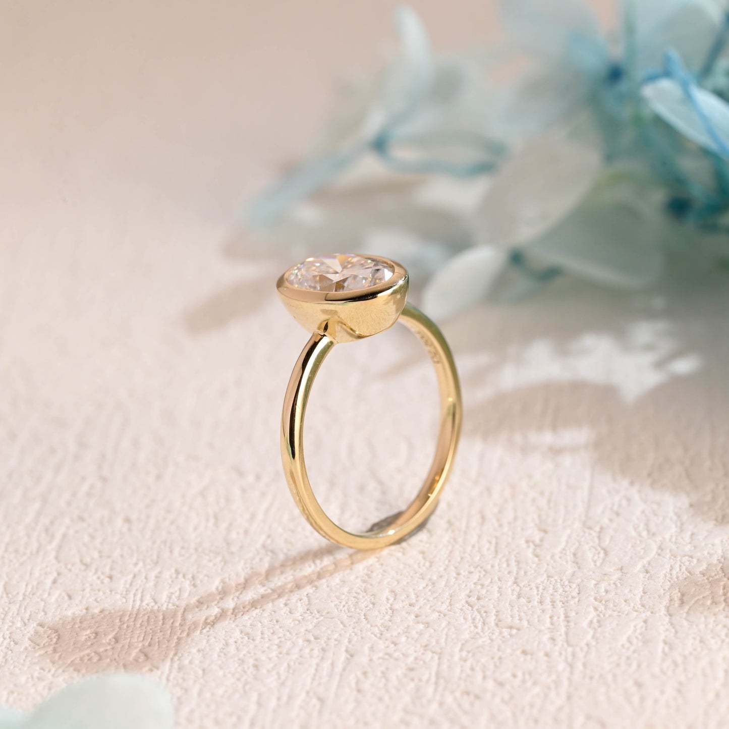 CausYou oval cut moissanite engagement ring CausYou Bezel Oval Cut Moissanite Engagement Ring, Crushed Ice Cut Promise Ring, Proposal Ring, Gift for Woman, Wife