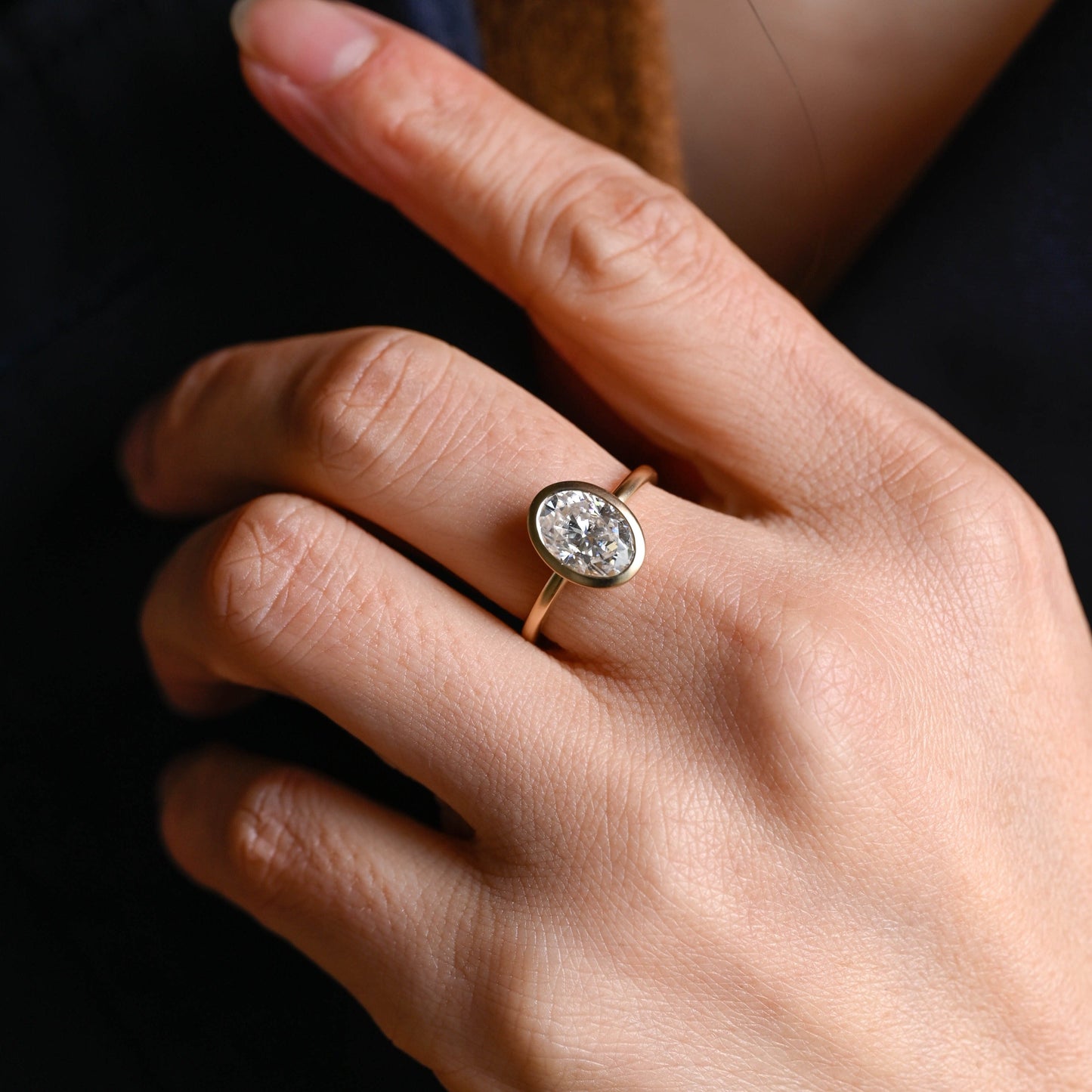 CausYou oval cut moissanite engagement ring CausYou Bezel Oval Cut Moissanite Engagement Ring, Crushed Ice Cut Promise Ring, Proposal Ring, Gift for Woman, Wife