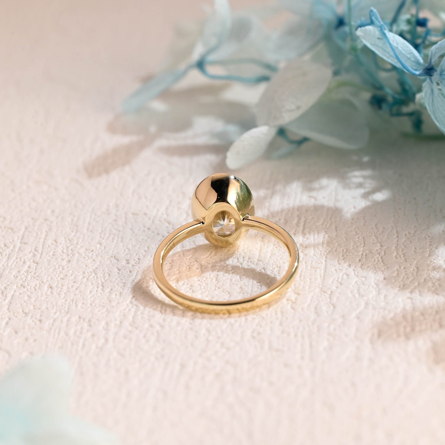 CausYou oval cut moissanite engagement ring CausYou Bezel Oval Cut Moissanite Engagement Ring, Crushed Ice Cut Promise Ring, Proposal Ring, Gift for Woman, Wife