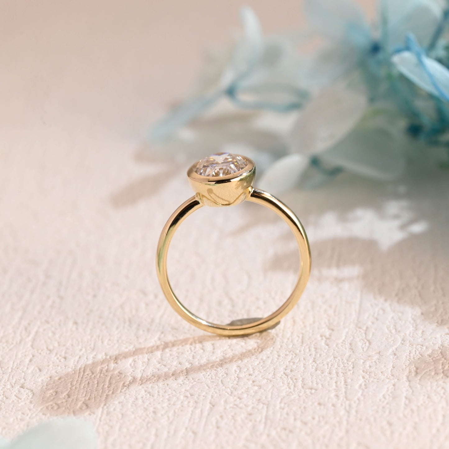 CausYou oval cut moissanite engagement ring CausYou Bezel Oval Cut Moissanite Engagement Ring, Crushed Ice Cut Promise Ring, Proposal Ring, Gift for Woman, Wife