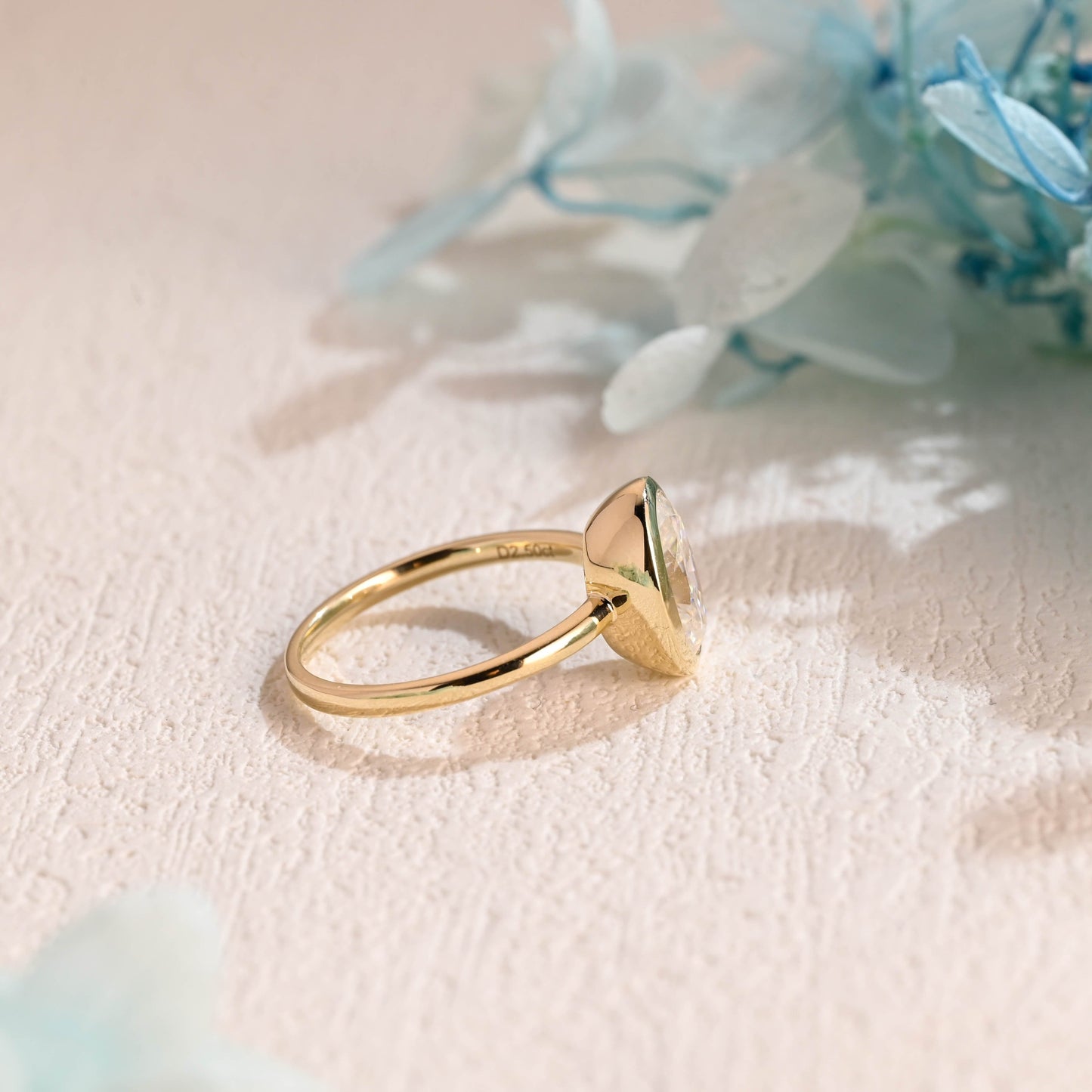 CausYou oval cut moissanite engagement ring CausYou Bezel Oval Cut Moissanite Engagement Ring, Crushed Ice Cut Promise Ring, Proposal Ring, Gift for Woman, Wife