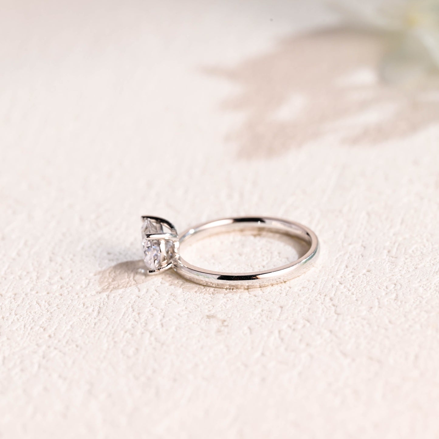 CausYou oval cut moissanite engagement ring CausYou East to West Solid Gold Oval Cut Moissanite Engagement Ring, Off Side Oval Promise Ring, Proposal Ring, Gift for Woman, Wife