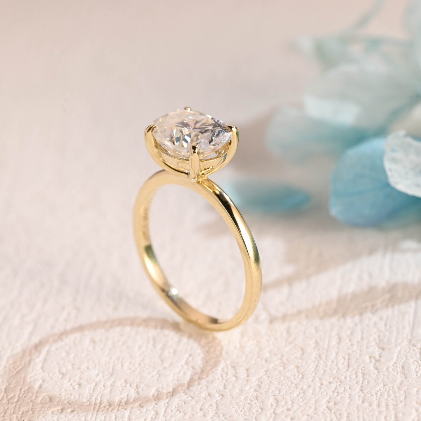 CausYou oval cut moissanite engagement ring CausYou East to West Solid Gold Oval Cut Moissanite Engagement Ring, Solitaire Promise Ring, Proposal Ring, Gift for Woman, Wife
