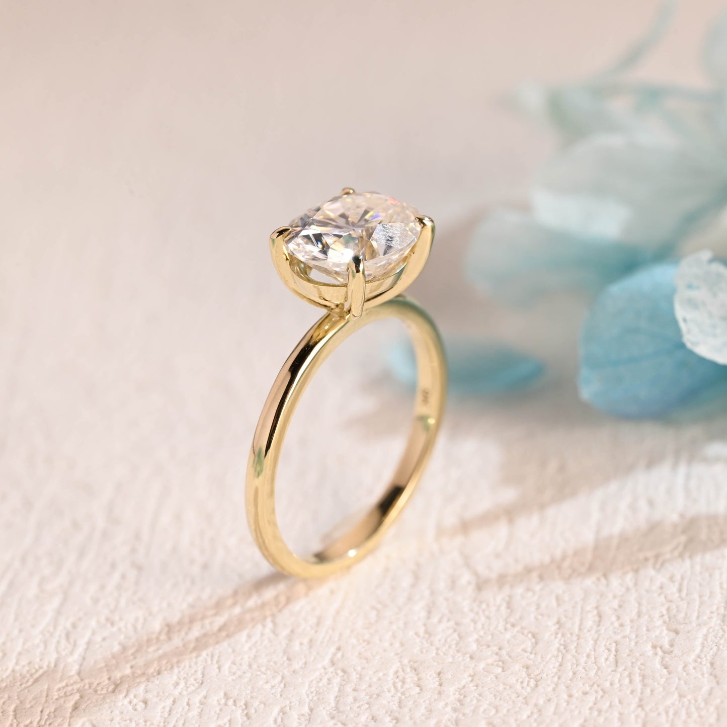 CausYou oval cut moissanite engagement ring CausYou East to West Solid Gold Oval Cut Moissanite Engagement Ring, Solitaire Promise Ring, Proposal Ring, Gift for Woman, Wife