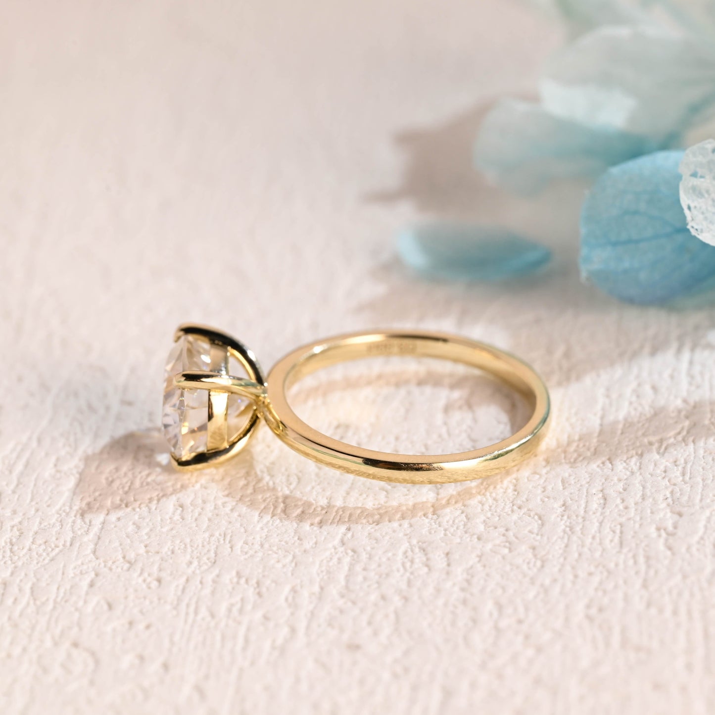 CausYou oval cut moissanite engagement ring CausYou East to West Solid Gold Oval Cut Moissanite Engagement Ring, Solitaire Promise Ring, Proposal Ring, Gift for Woman, Wife