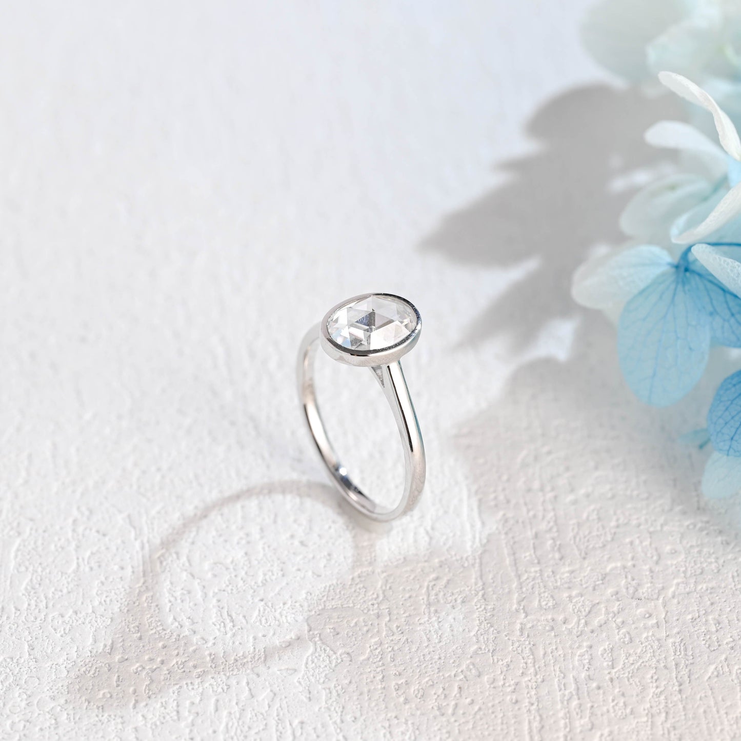 CausYou oval cut moissanite engagement ring CausYou Rose Cut Bezel Oval Moissanite Engagement Ring, High Setting Wedding Ring Promise Ring, Gifts for Women Wife
