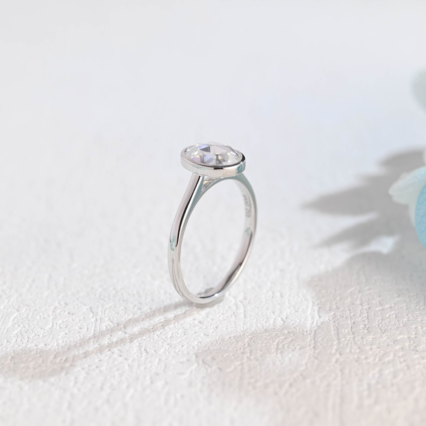 CausYou oval cut moissanite engagement ring CausYou Rose Cut Bezel Oval Moissanite Engagement Ring, High Setting Wedding Ring Promise Ring, Gifts for Women Wife