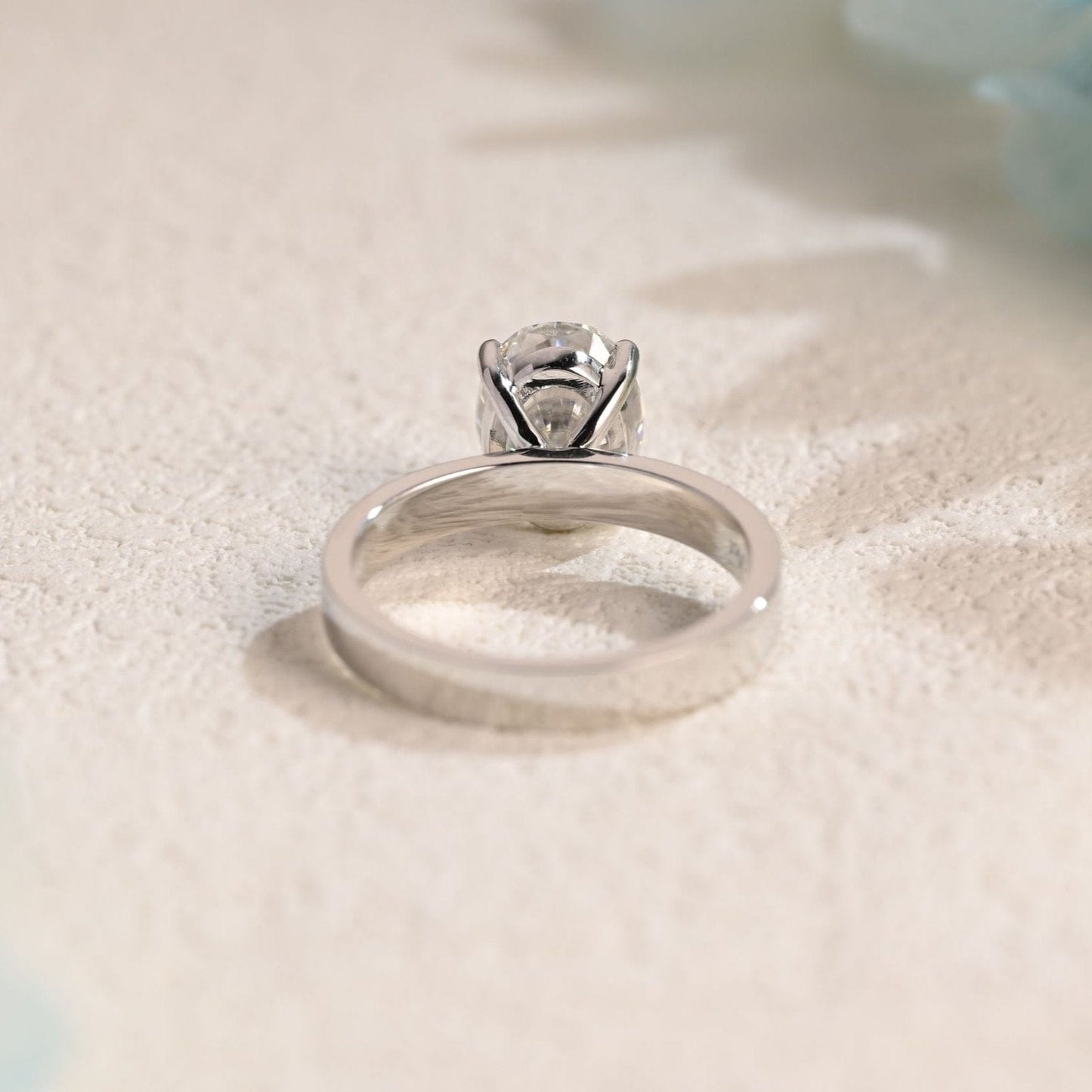 CausYou oval cut moissanite engagement ring CausYou Solid Gold 3mm Width Oval Cut Moissanite Engagement Ring, Solitaire Ring