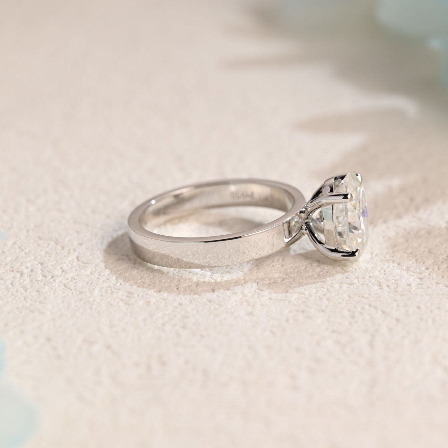 CausYou oval cut moissanite engagement ring CausYou Solid Gold 3mm Width Oval Cut Moissanite Engagement Ring, Solitaire Ring
