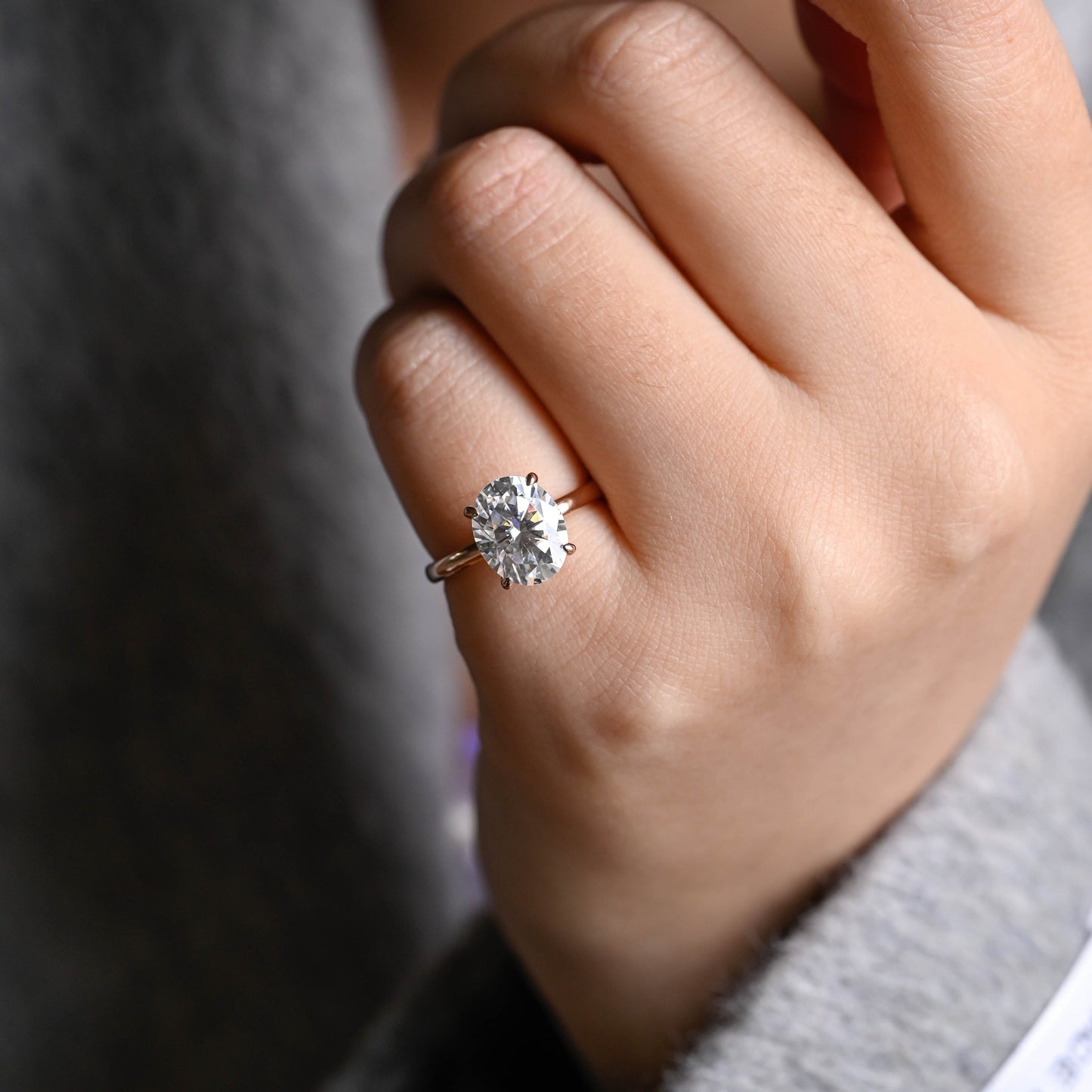 CausYou oval cut moissanite engagement ring CausYou Solitaire Oval Cut Moissanite Engagement Ring, Classic Minimalist Promise Ring, Proposal Ring, Gift for Woman, Wife