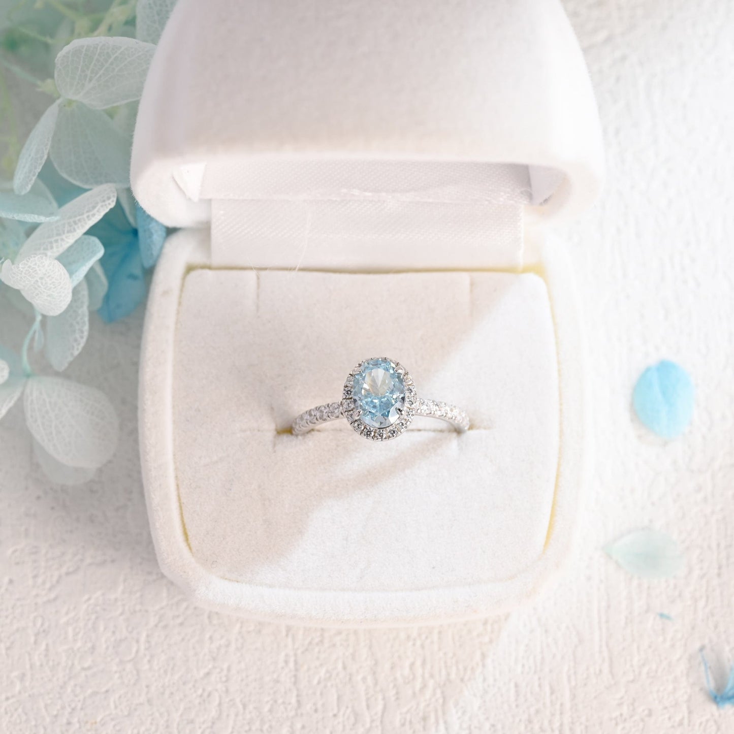 CausYou oval cut moissanite engagement ring Solid Gold Oval Cut Aquamarine Engagement Ring, Promise Ring, Proposal Ring, Gift for Women Wife