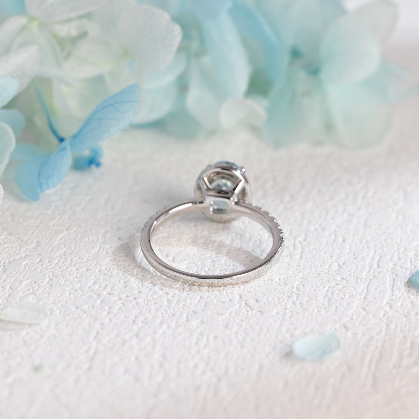 CausYou oval cut moissanite engagement ring Solid Gold Oval Cut Aquamarine Engagement Ring, Promise Ring, Proposal Ring, Gift for Women Wife