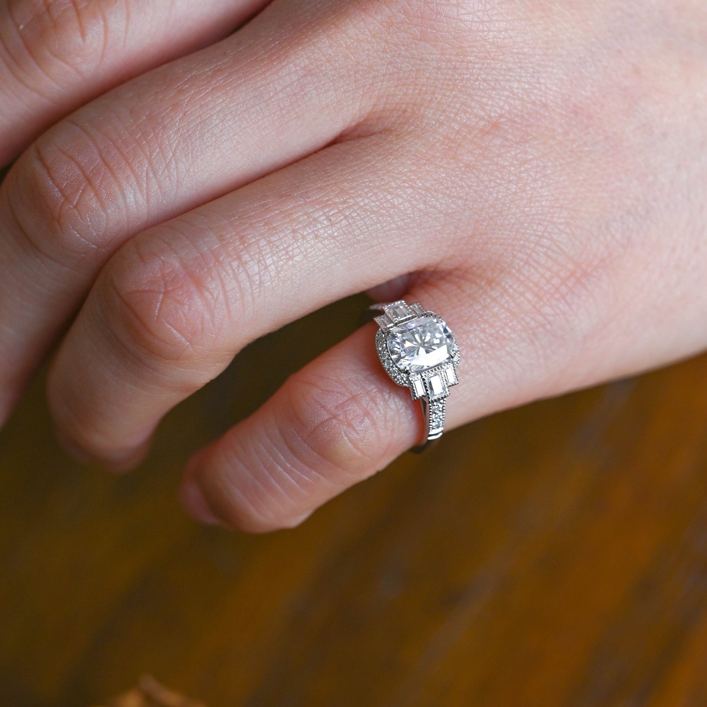 CausYou oval cut moissanite engagement ring Solid Gold Oval Cut Moissanite Engagement Ring