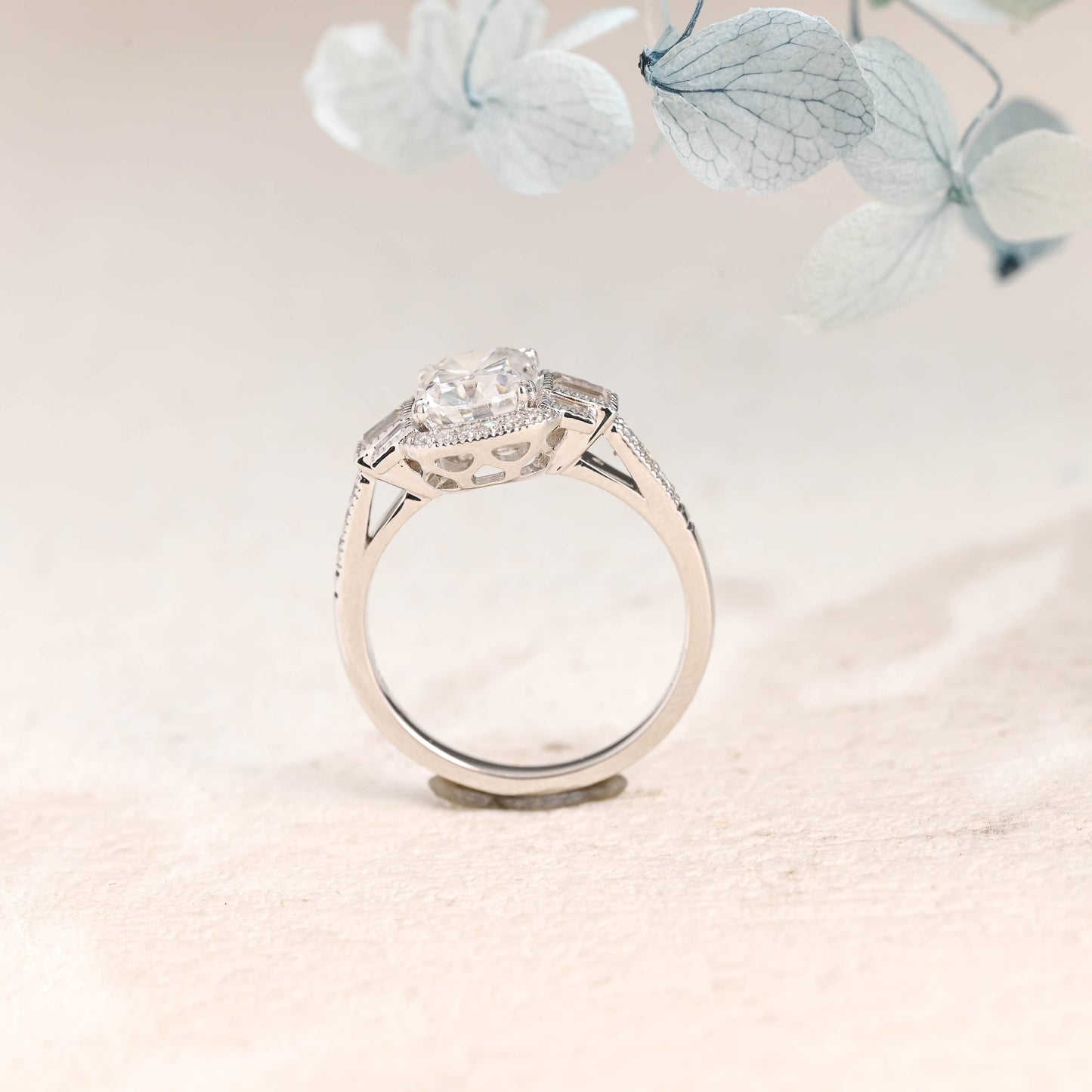 CausYou oval cut moissanite engagement ring Solid Gold Oval Cut Moissanite Engagement Ring