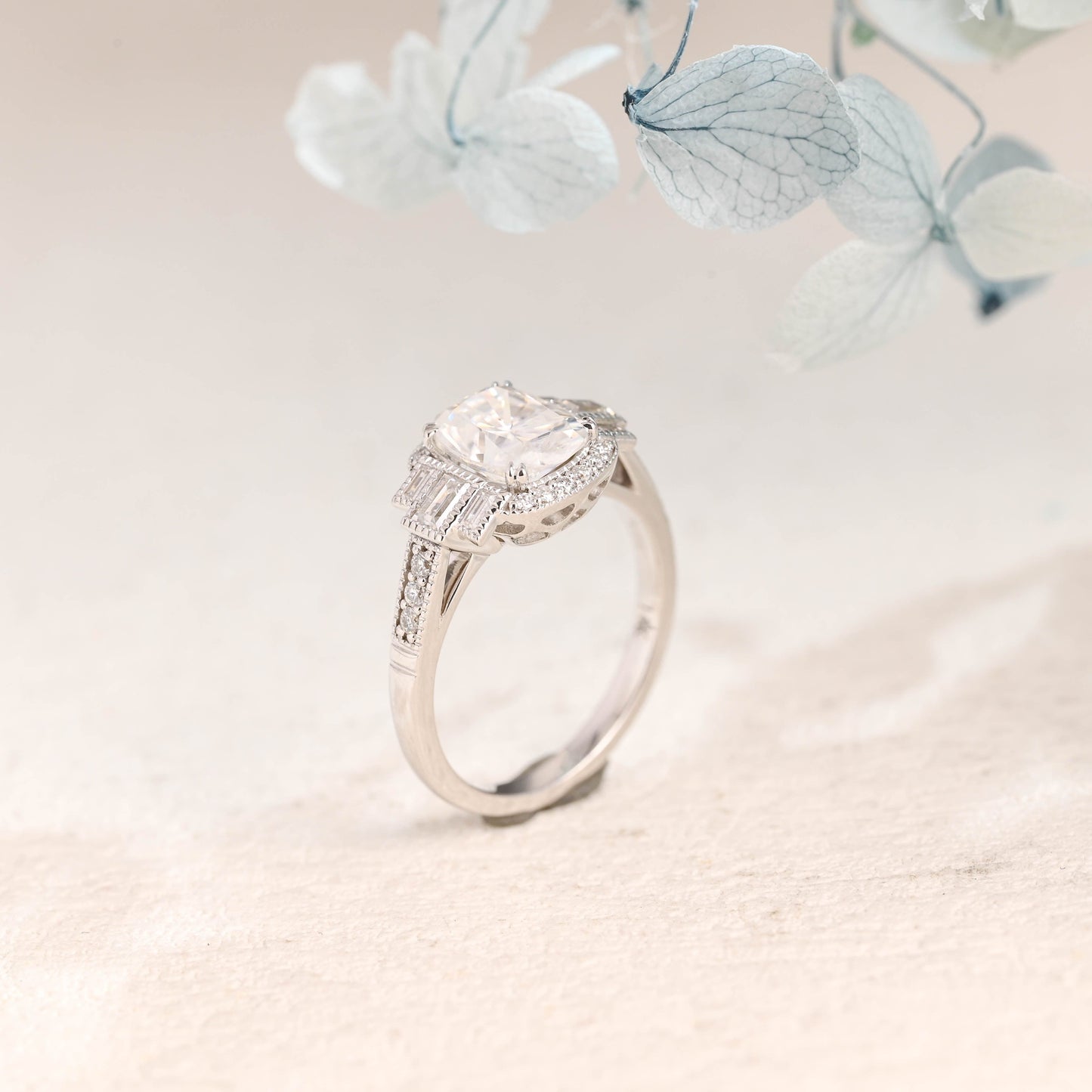 CausYou oval cut moissanite engagement ring Solid Gold Oval Cut Moissanite Engagement Ring