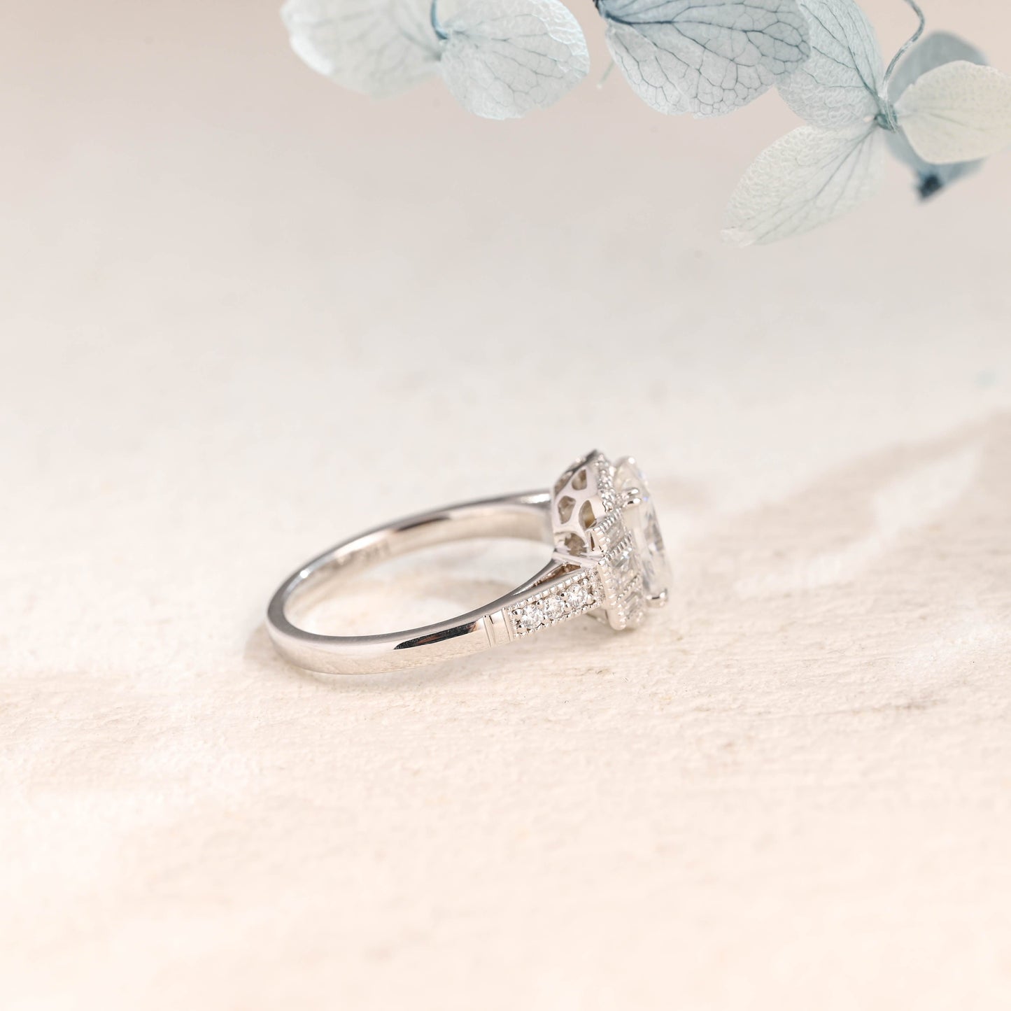 CausYou oval cut moissanite engagement ring Solid Gold Oval Cut Moissanite Engagement Ring