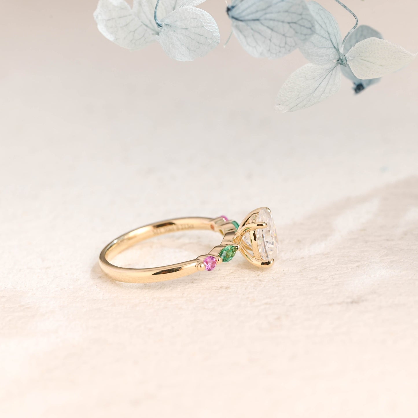 CausYou oval cut moissanite engagement ring Solid Gold Oval Cut Moissanite Engagement Ring