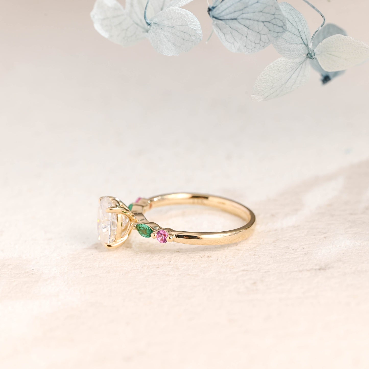 CausYou oval cut moissanite engagement ring Solid Gold Oval Cut Moissanite Engagement Ring
