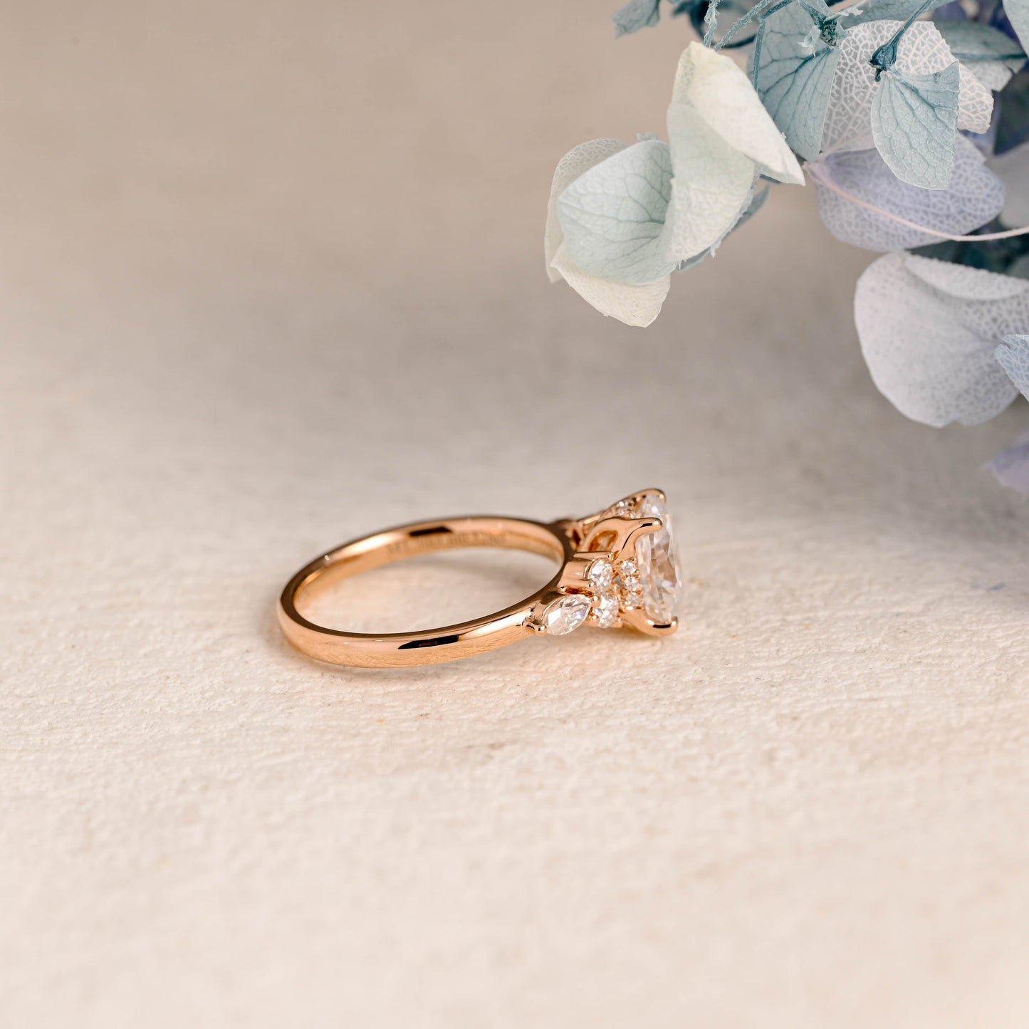 CausYou oval cut moissanite engagement ring Solid Gold Oval Cut Moissanite Engagement Ring