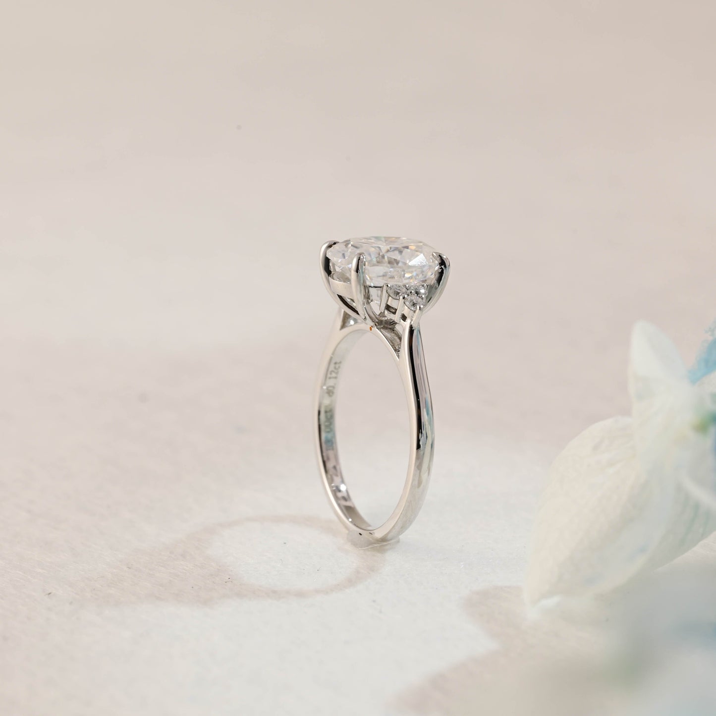 CausYou oval cut moissanite engagement ring Solid Gold Oval Cut Moissanite Engagement Ring, Cathedral Setting Promise Ring, Proposal Ring, Gift for Woman, Wife