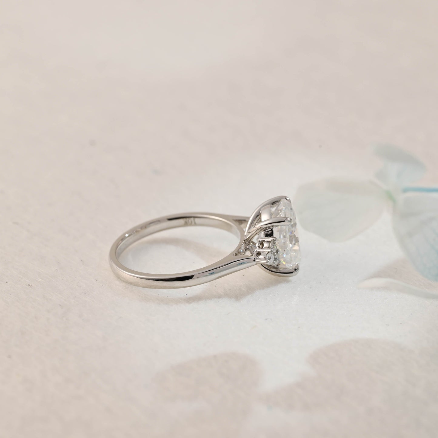 CausYou oval cut moissanite engagement ring Solid Gold Oval Cut Moissanite Engagement Ring, Cathedral Setting Promise Ring, Proposal Ring, Gift for Woman, Wife