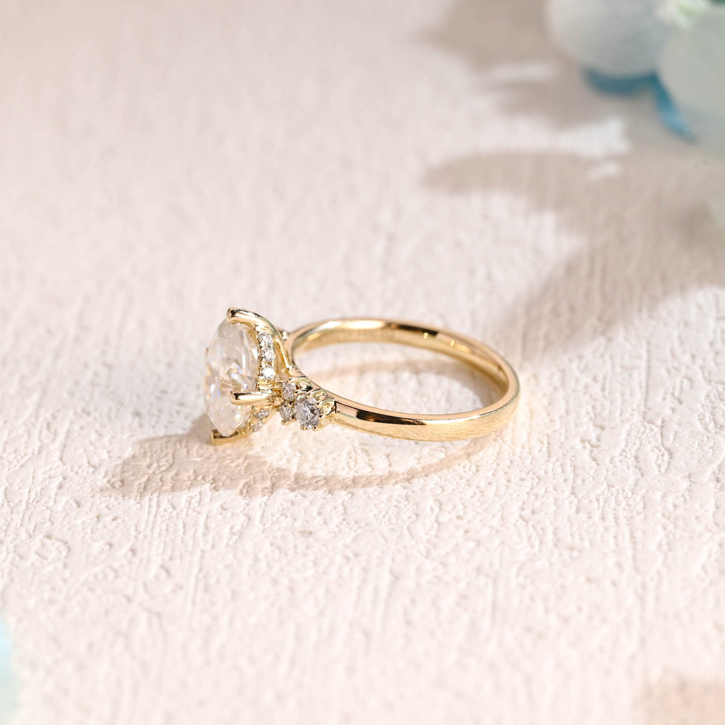 CausYou oval cut moissanite engagement ring Solid Gold Oval Cut Moissanite Engagement Ring, Hidden Halo Promise Ring, Proposal Ring, Gift for Woman, Wife