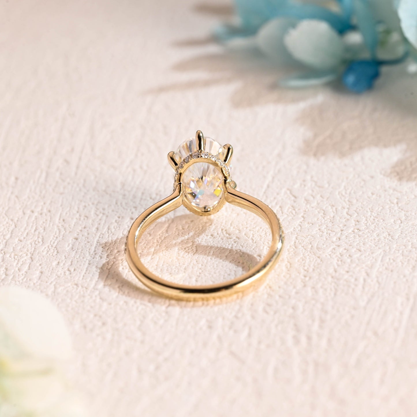 CausYou oval cut moissanite engagement ring Solid Gold Oval Cut Moissanite Engagement Ring, Promise Ring, Proposal Ring, Gift for Woman, Wife