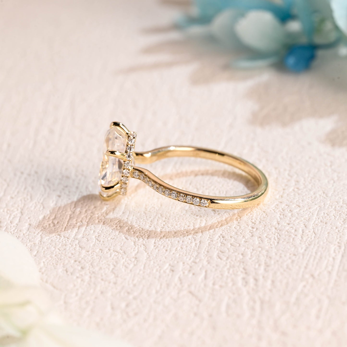 CausYou oval cut moissanite engagement ring Solid Gold Oval Cut Moissanite Engagement Ring, Promise Ring, Proposal Ring, Gift for Woman, Wife