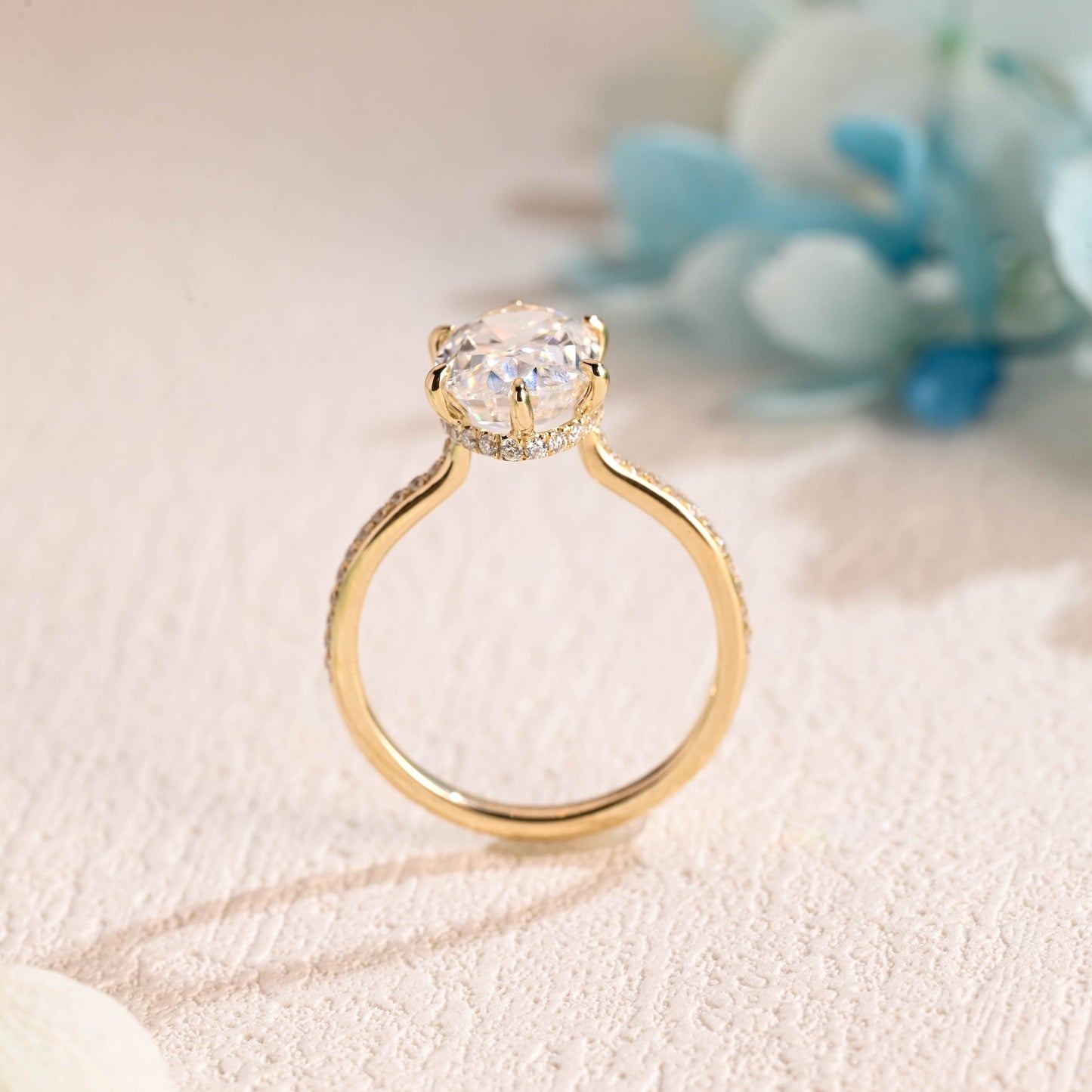 CausYou oval cut moissanite engagement ring Solid Gold Oval Cut Moissanite Engagement Ring, Promise Ring, Proposal Ring, Gift for Woman, Wife