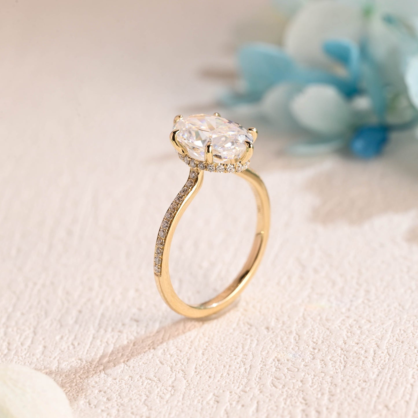 CausYou oval cut moissanite engagement ring Solid Gold Oval Cut Moissanite Engagement Ring, Promise Ring, Proposal Ring, Gift for Woman, Wife