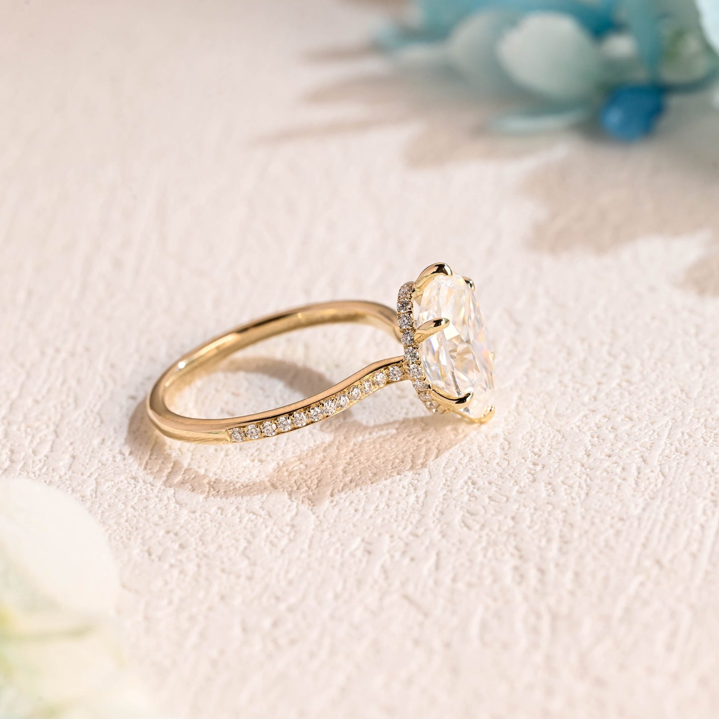 CausYou oval cut moissanite engagement ring Solid Gold Oval Cut Moissanite Engagement Ring, Promise Ring, Proposal Ring, Gift for Woman, Wife