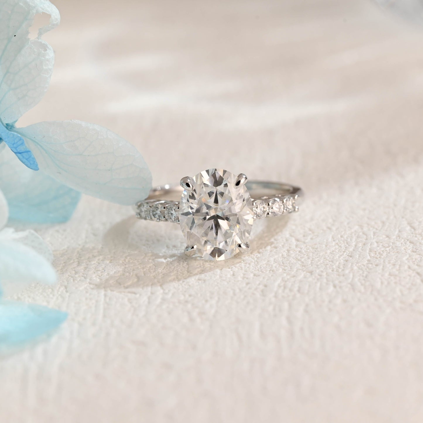 CausYou oval cut moissanite engagement ring Solid Gold Oval Cut Moissanite Engagement Ring, Promise Ring, Proposal Ring, Gift for Woman, Wife