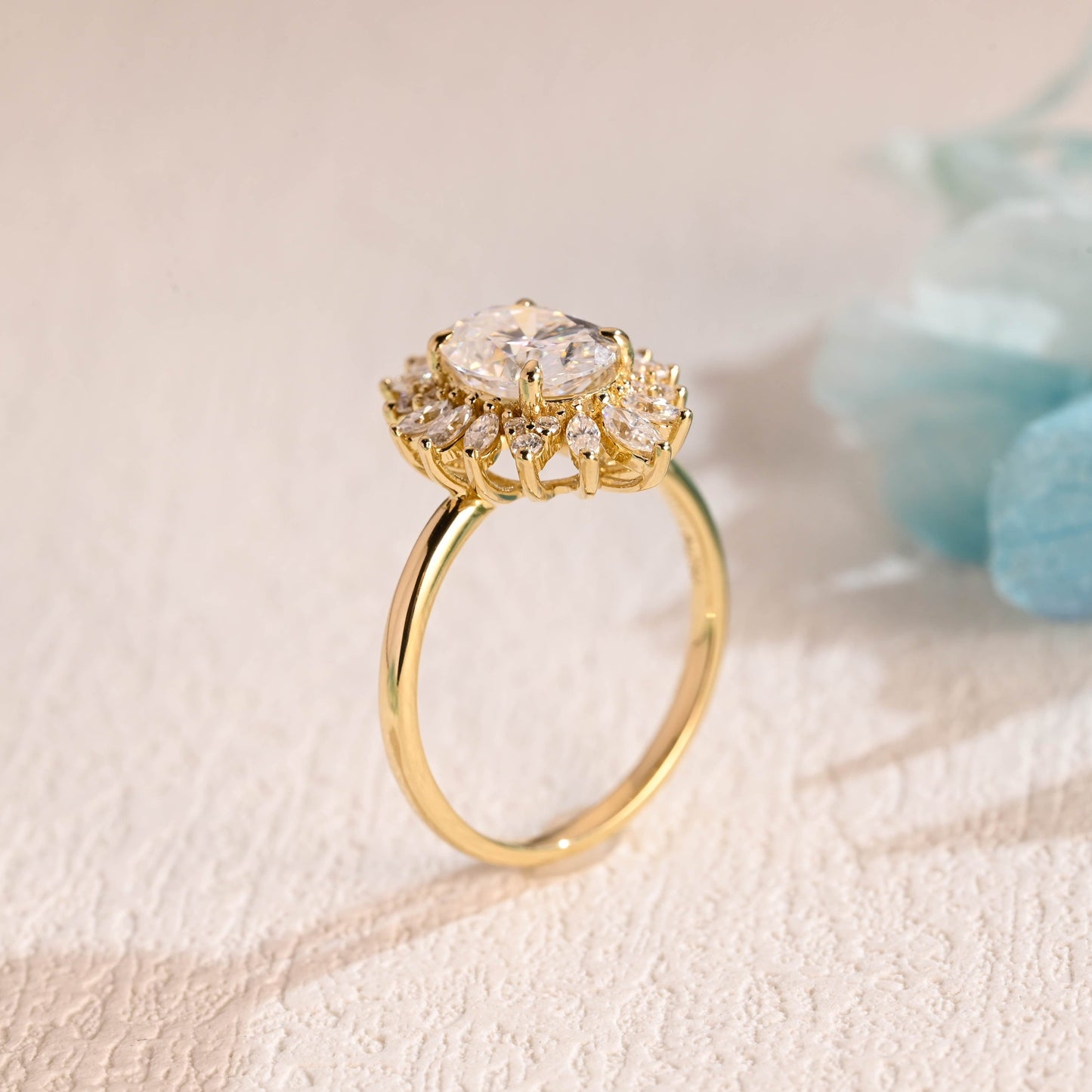 CausYou oval cut moissanite engagement ring Solid Gold Oval Cut Moissanite Engagement Ring, Promise Ring, Proposal Ring, Gift for Women Wife
