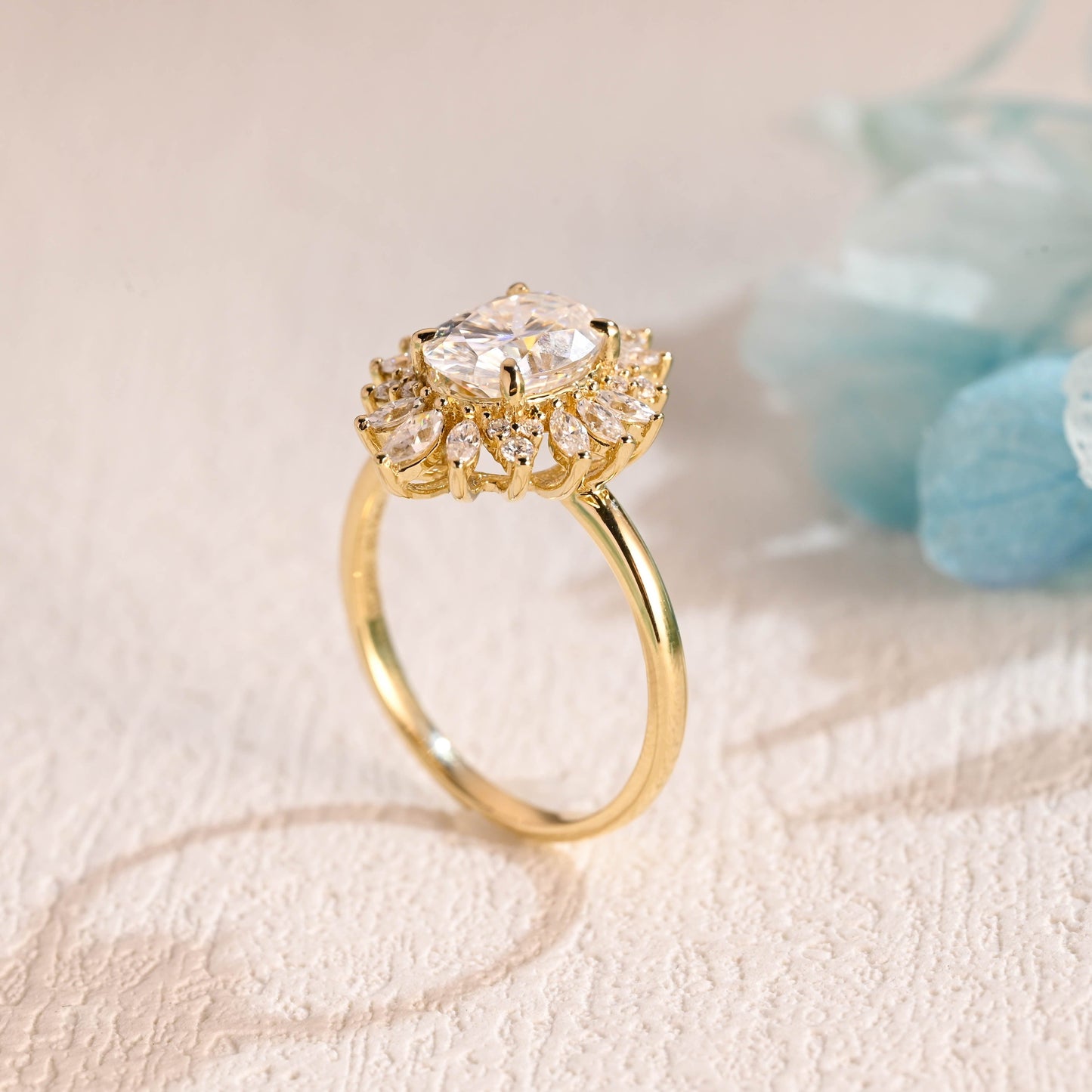 CausYou oval cut moissanite engagement ring Solid Gold Oval Cut Moissanite Engagement Ring, Promise Ring, Proposal Ring, Gift for Women Wife