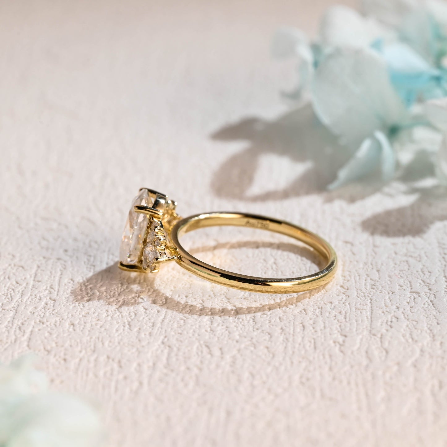 CausYou oval cut moissanite engagement ring Solid Gold Oval Cut Moissanite Engagement Ring, Proposal Ring, Promise Ring, Gift for Women Wife