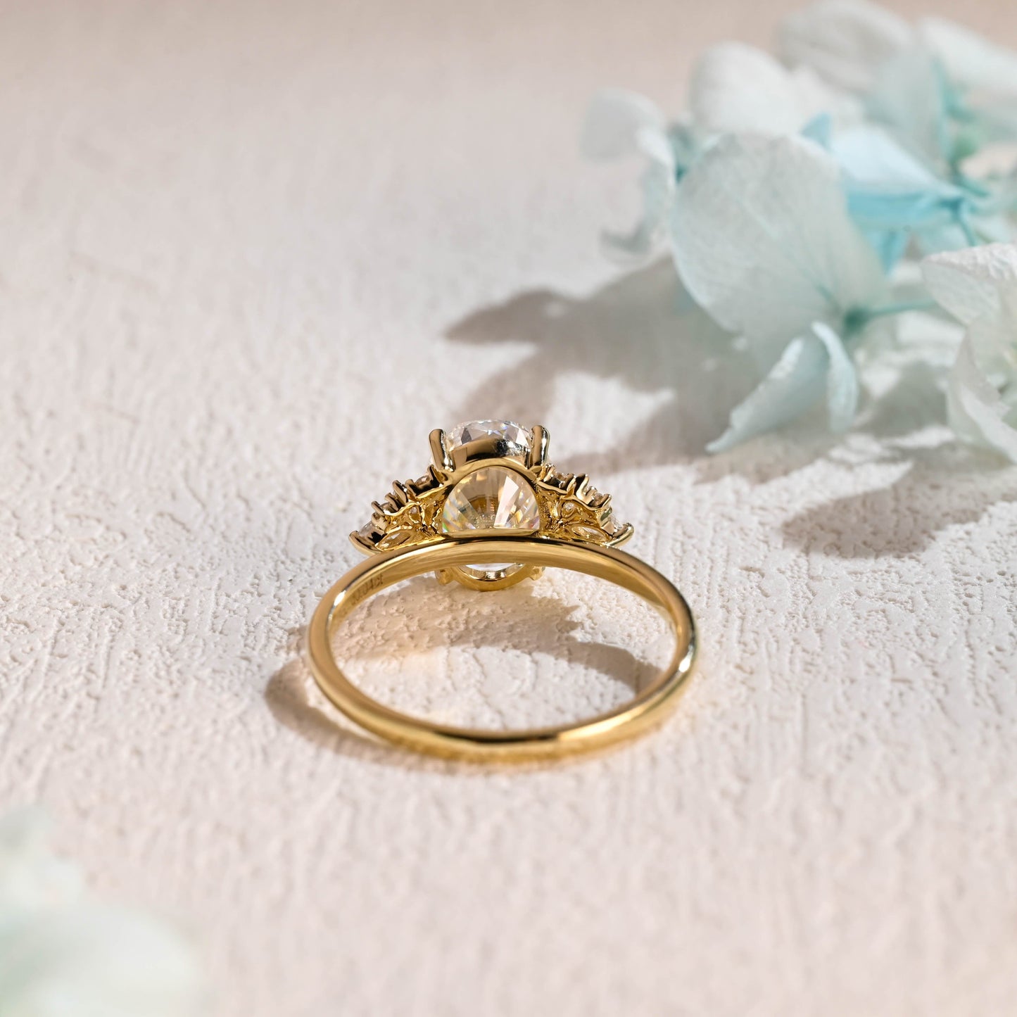 CausYou oval cut moissanite engagement ring Solid Gold Oval Cut Moissanite Engagement Ring, Proposal Ring, Promise Ring, Gift for Women Wife