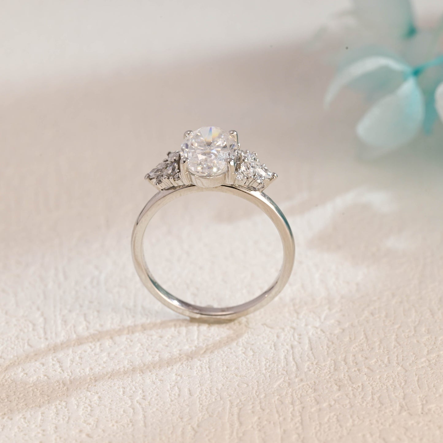 CausYou oval cut moissanite engagement ring Solid Gold Oval Cut Moissanite Engagement Ring, Proposal Ring, Promise Ring, Gift for Women Wife