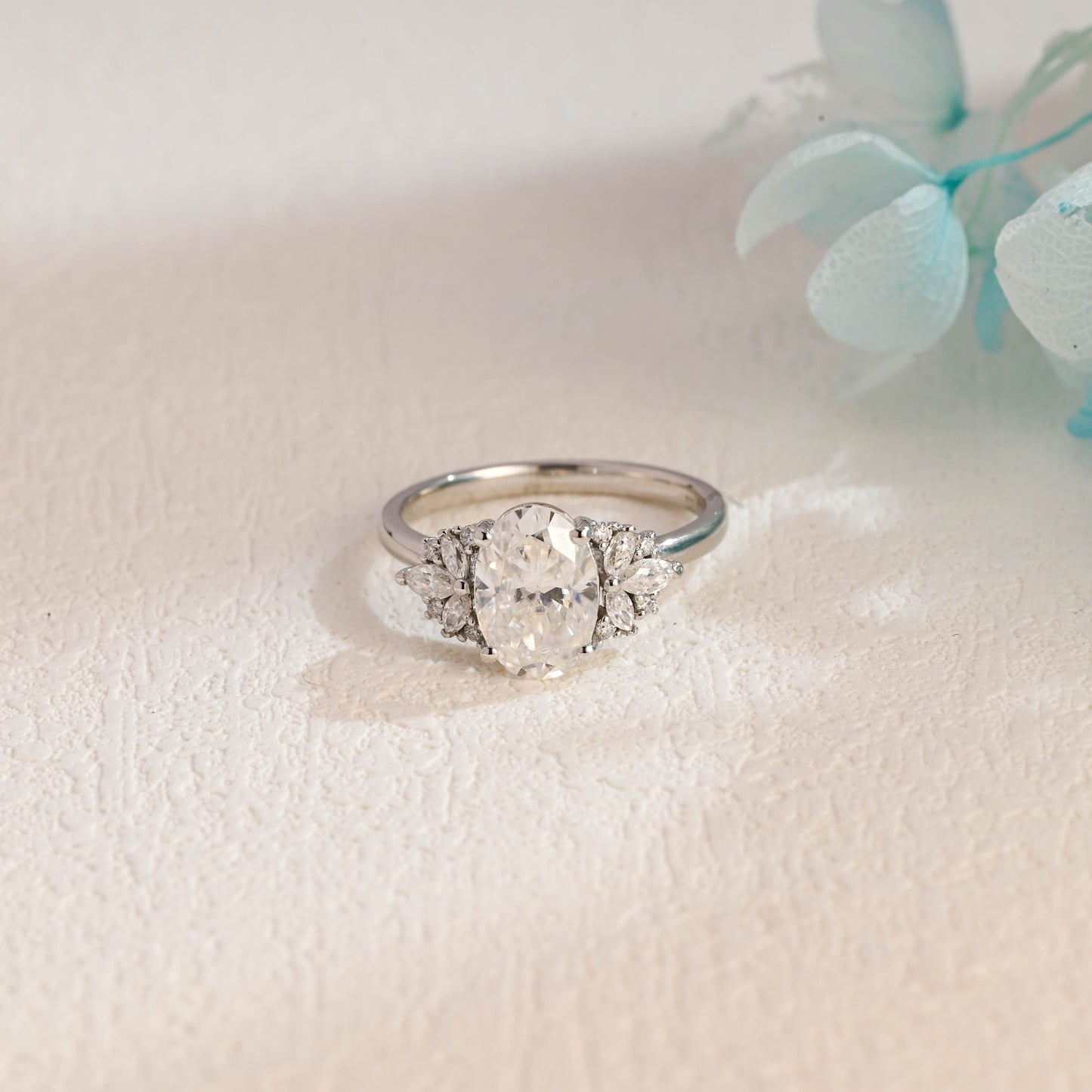 CausYou oval cut moissanite engagement ring Solid Gold Oval Cut Moissanite Engagement Ring, Proposal Ring, Promise Ring, Gift for Women Wife