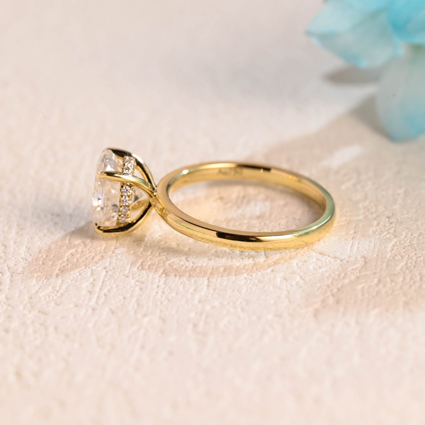 CausYou oval cut moissanite engagement ring Solid Gold Oval Cut Moissanite Engagement Ring, Solitaire Promise Ring, Proposal Ring, Gift for Woman, Wife
