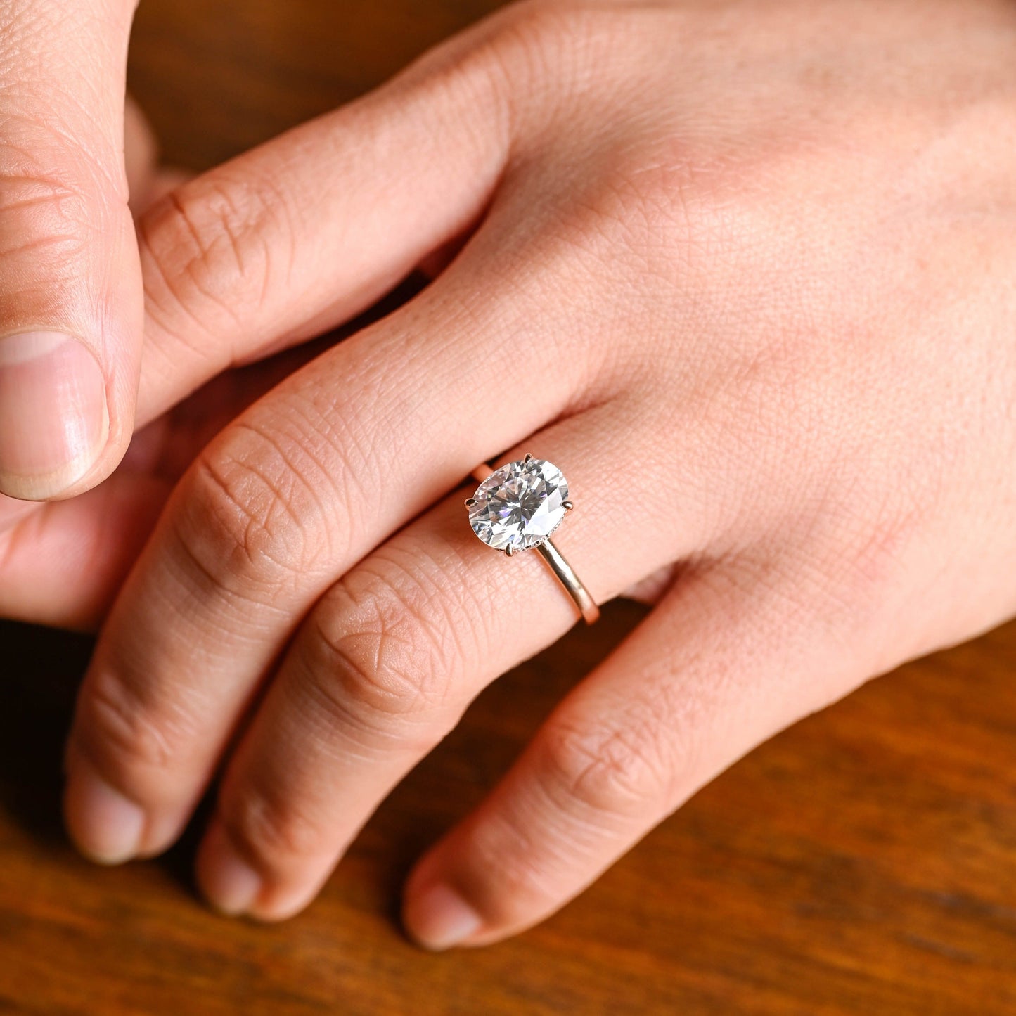 CausYou oval cut moissanite engagement ring Solid Gold Oval Cut Moissanite Engagement Ring, Solitaire Promise Ring, Proposal Ring, Gift for Woman, Wife