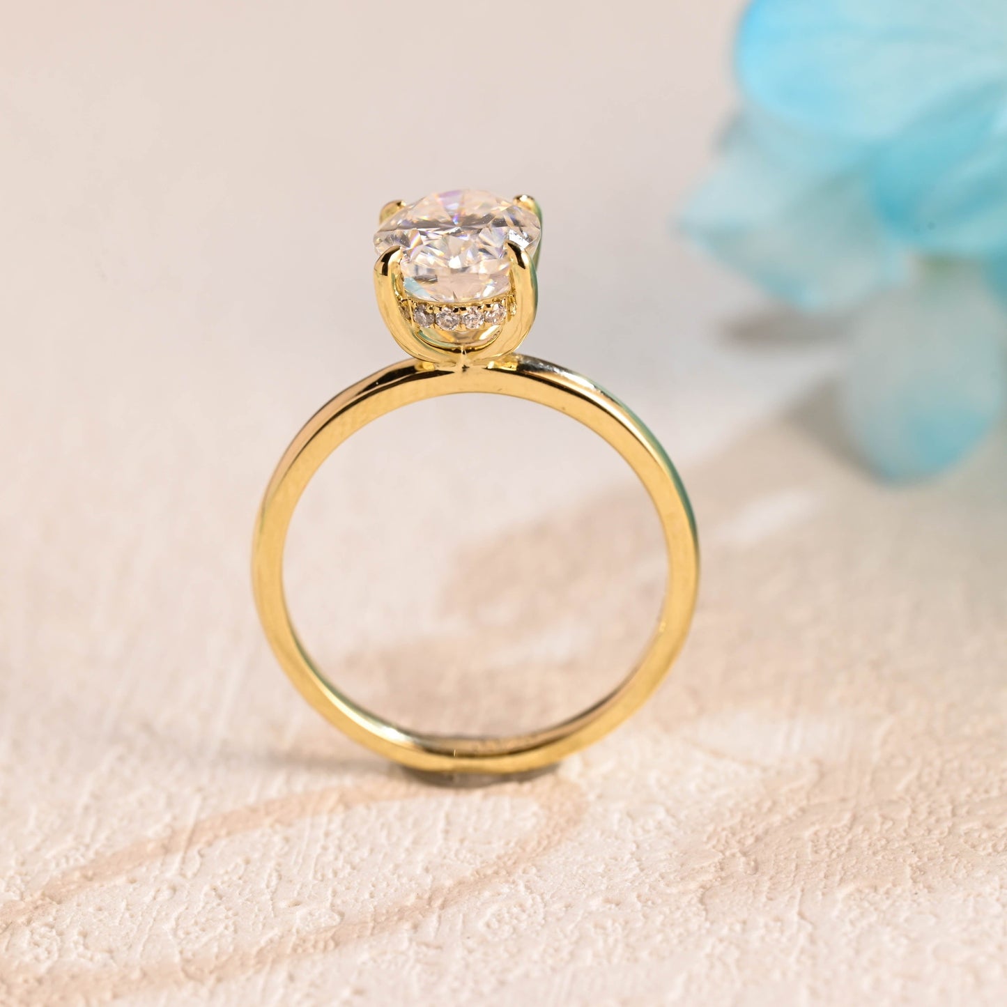 CausYou oval cut moissanite engagement ring Solid Gold Oval Cut Moissanite Engagement Ring, Solitaire Promise Ring, Proposal Ring, Gift for Woman, Wife