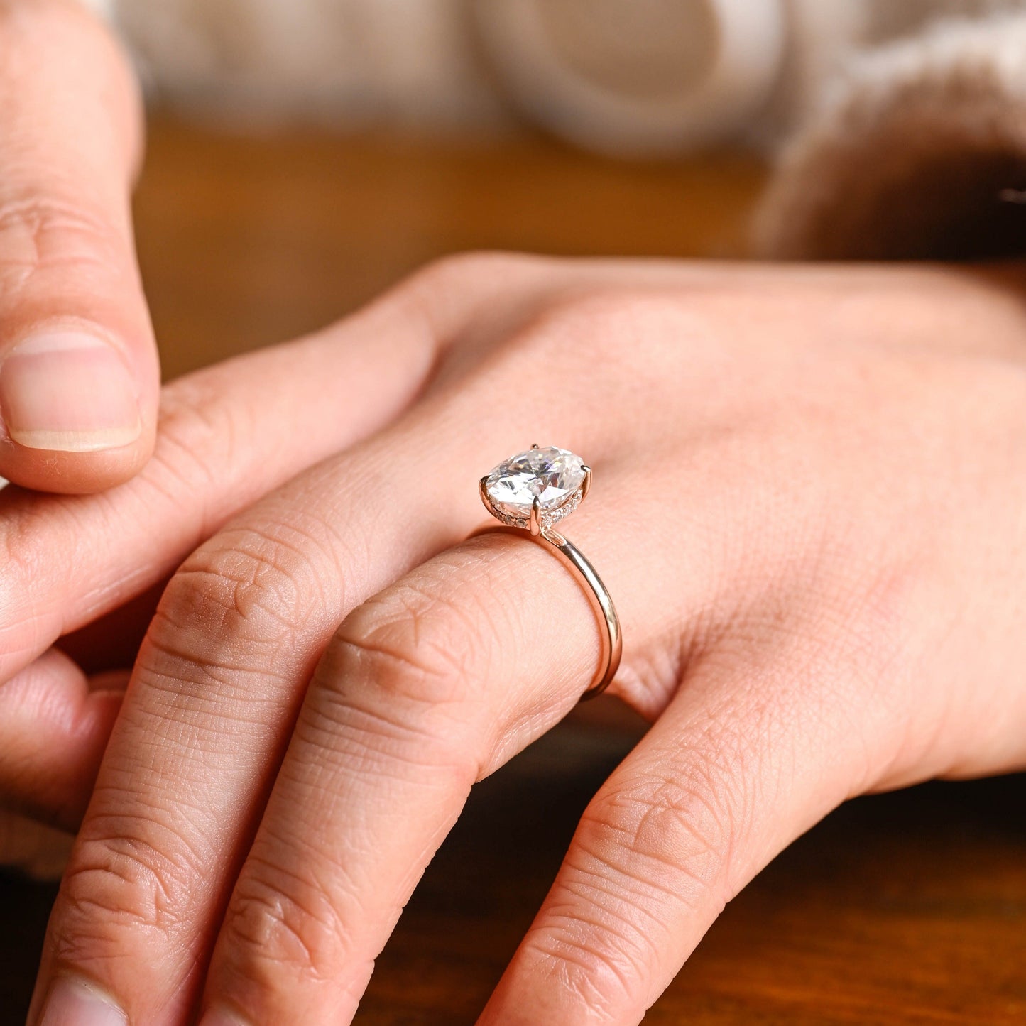 CausYou oval cut moissanite engagement ring Solid Gold Oval Cut Moissanite Engagement Ring, Solitaire Promise Ring, Proposal Ring, Gift for Woman, Wife