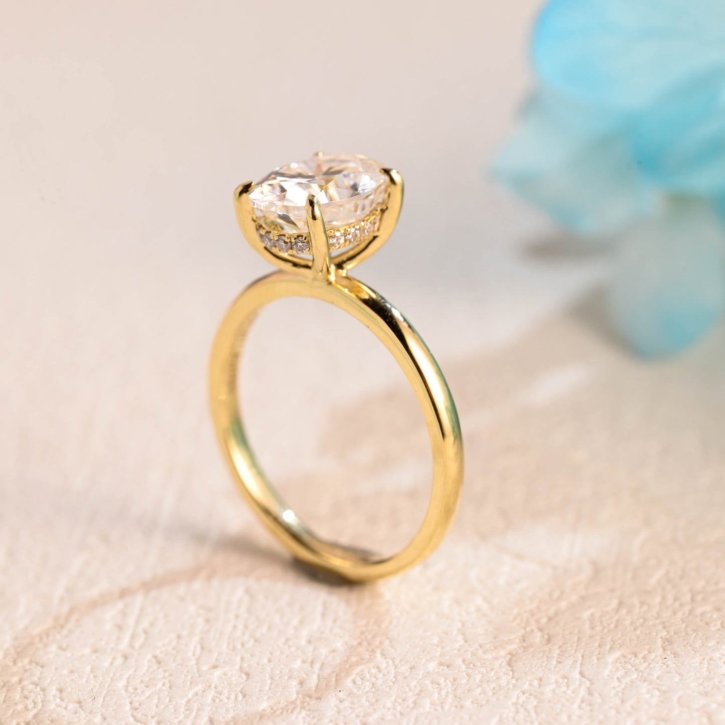 CausYou oval cut moissanite engagement ring Solid Gold Oval Cut Moissanite Engagement Ring, Solitaire Promise Ring, Proposal Ring, Gift for Woman, Wife